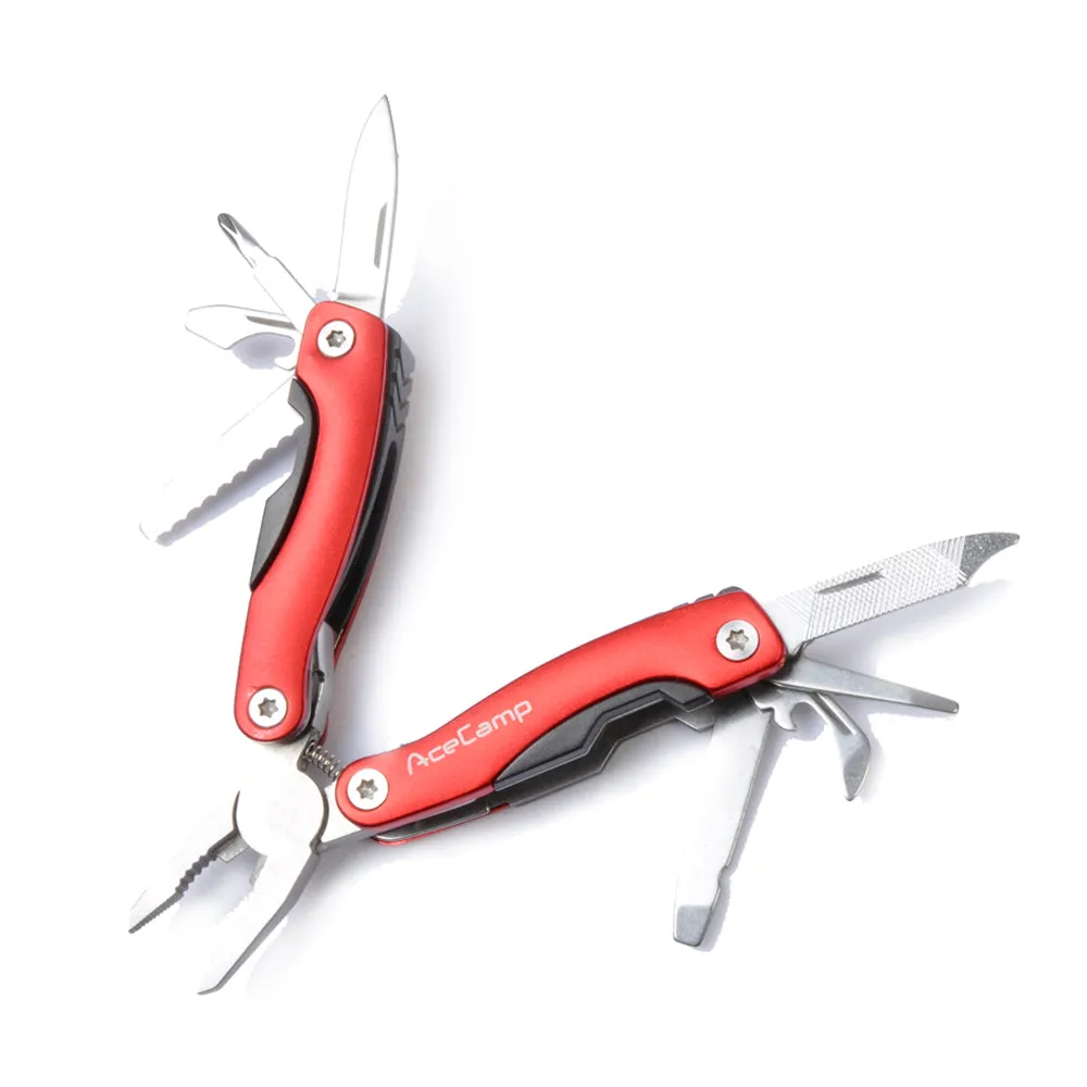 munkees multitool 9 functies rood RVS