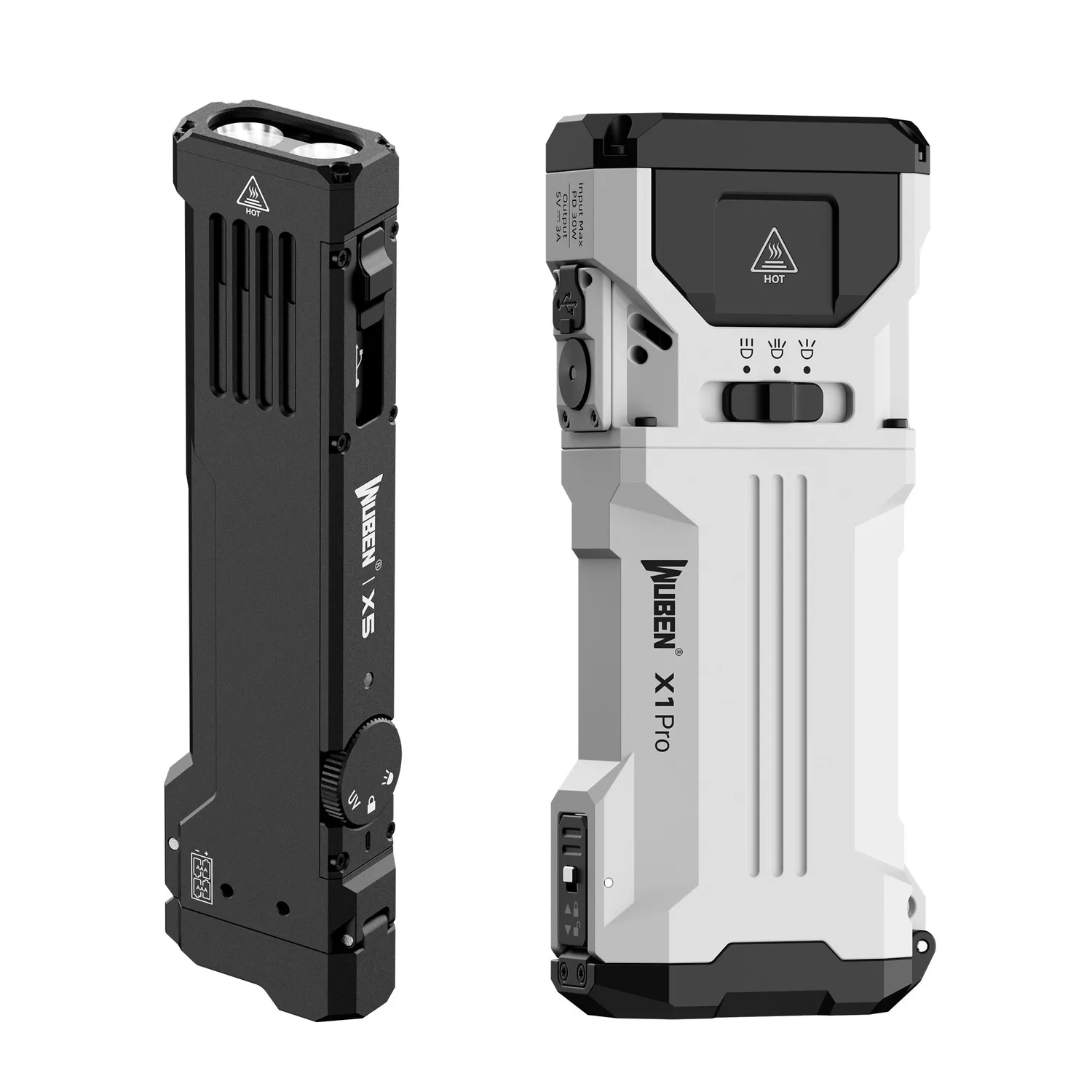 Wuben X5 Black + X4 Black zaklampen bundel zwart