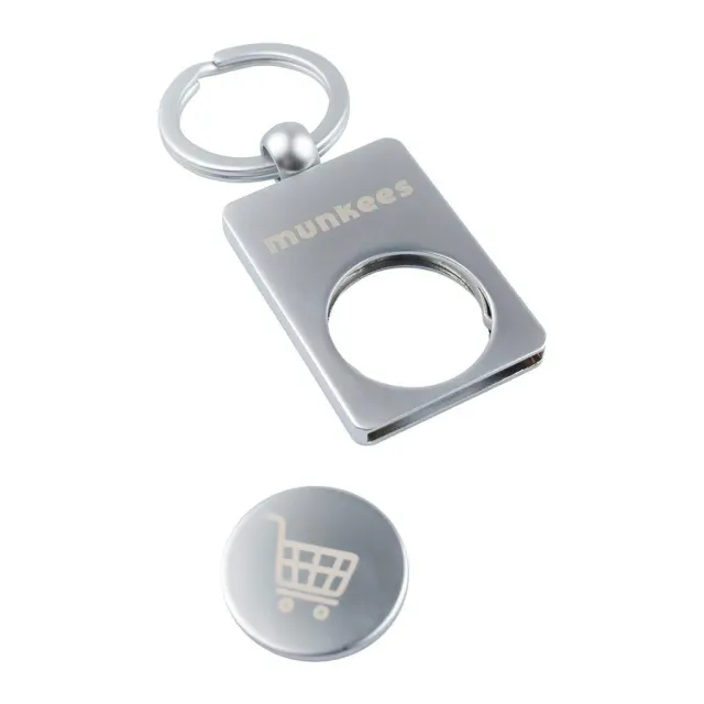 Munkees Winkelwagenchip Sleutelhanger RVS