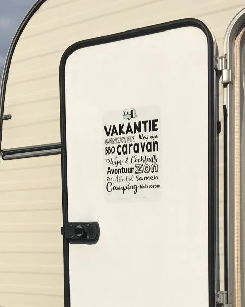 Caravanity Vakantie genieten vrij zijn sticker licht