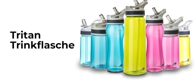AceCamp Tritan drinkfles blauw 350 ml met rietje