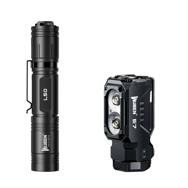 Wuben L50+E7 bundel zaklamp zwart 6500K
