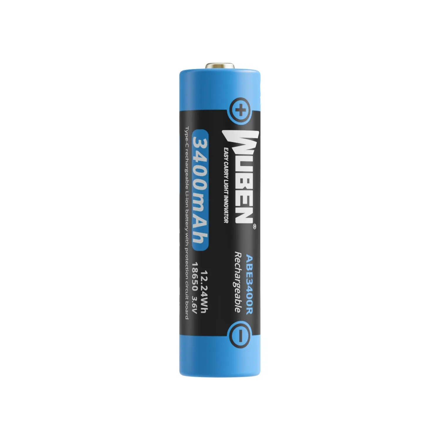 Wuben ABE3400 18650 Batterij 3400mAh Oplaadbaar