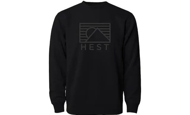 Hest Logo Crew sweater katoen zwart maat M