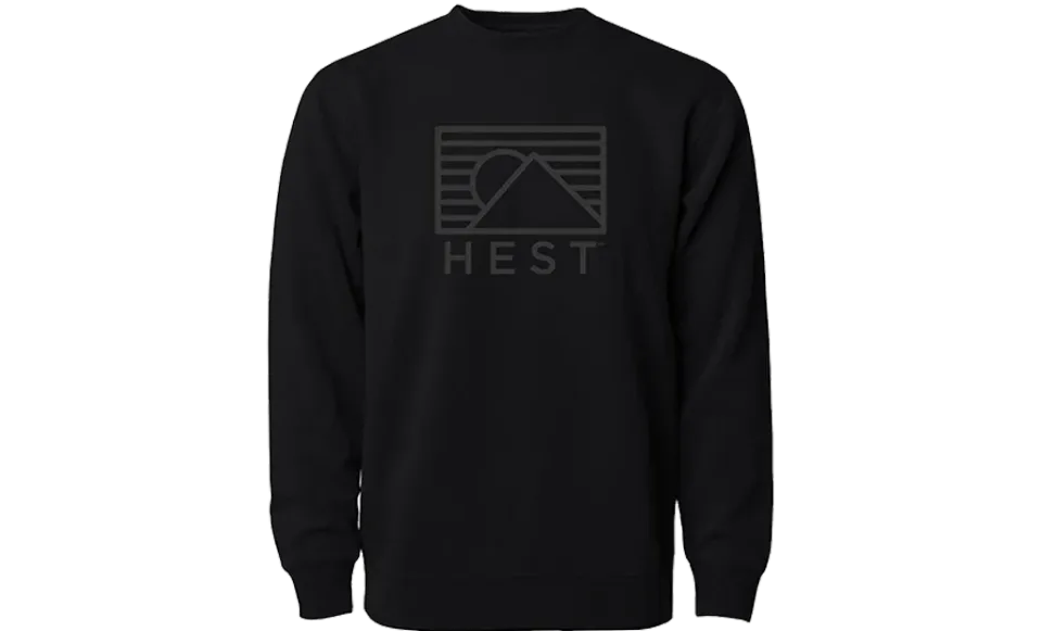 Hest Logo Crew sweater katoen zwart maat M
