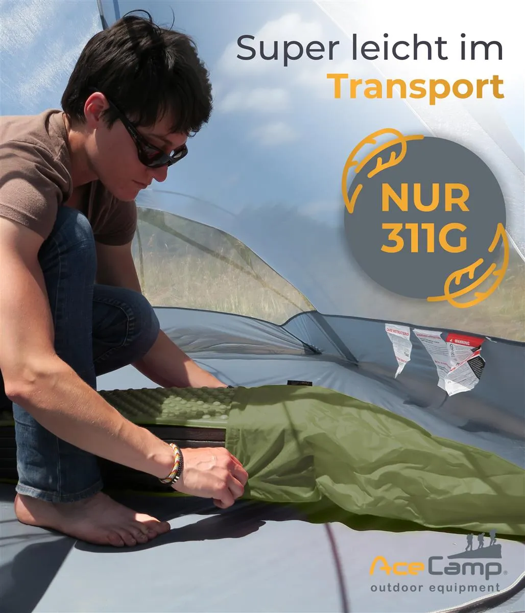 MUNKEES AceCamp Chill Star slaapmat groen 186x56 opvouwbaar