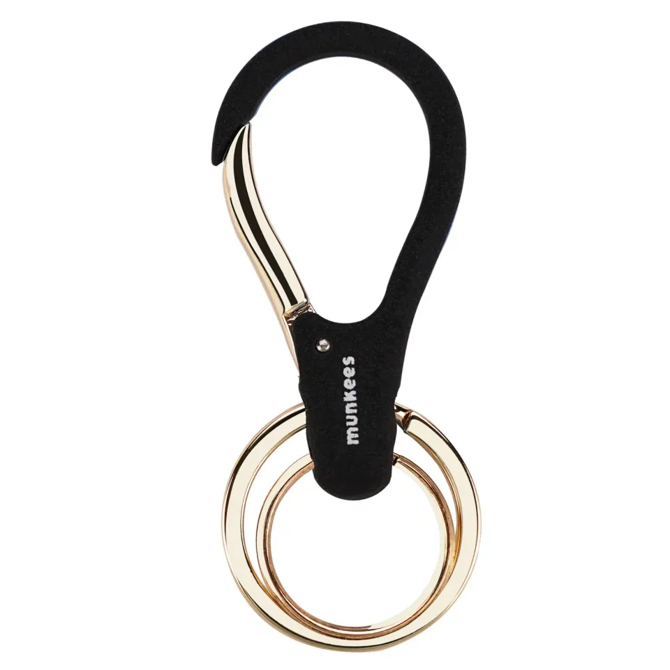 Munkees Loop karabiner zwart aluminium met schroefsluiting
