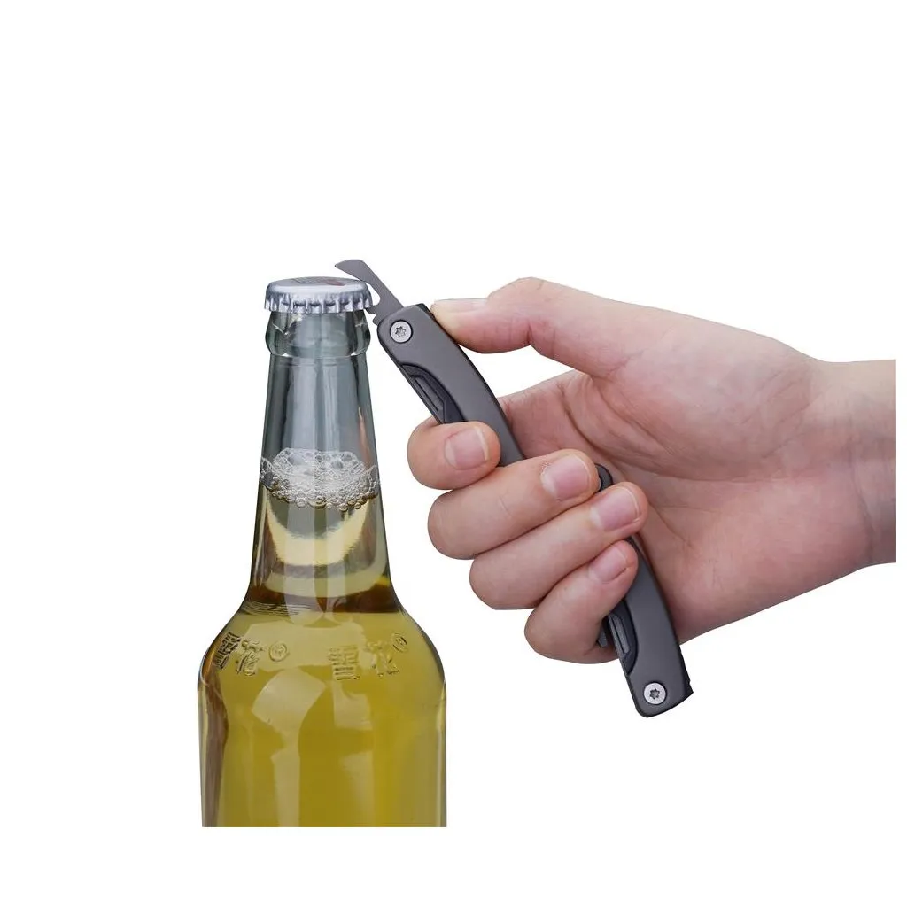 Munkees 9-in-1 multitool antraciet rvs inklapbaar