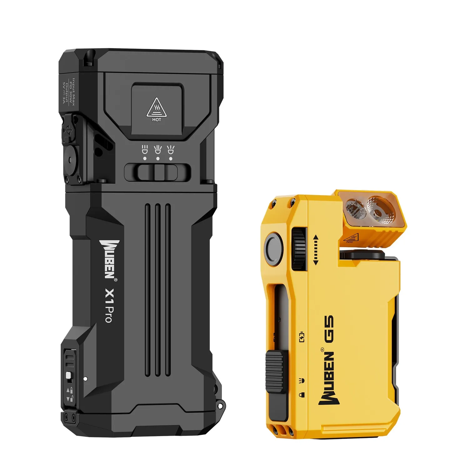 Wuben G5 Yellow X4 bundel zaklamp wit