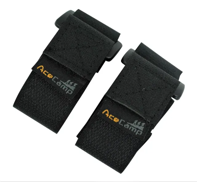 AceCamp klittenband 2 stuks 2,5x30 cm zwart