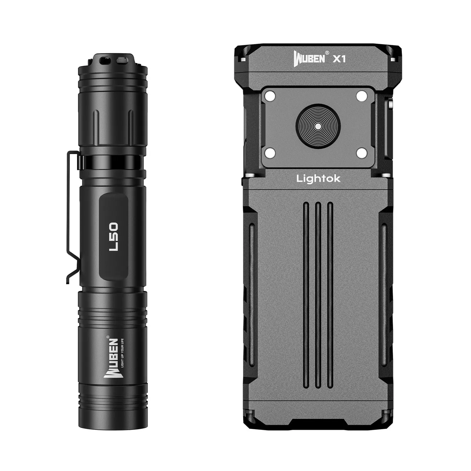 Wuben L50+E7 bundel zaklamp zwart 6500K