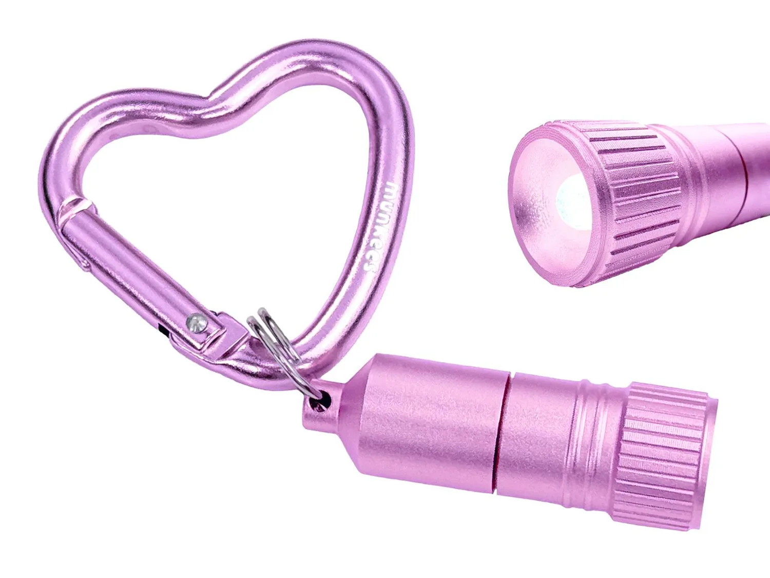 Munkees Hart Karabijn Mini Lampje Roze LED