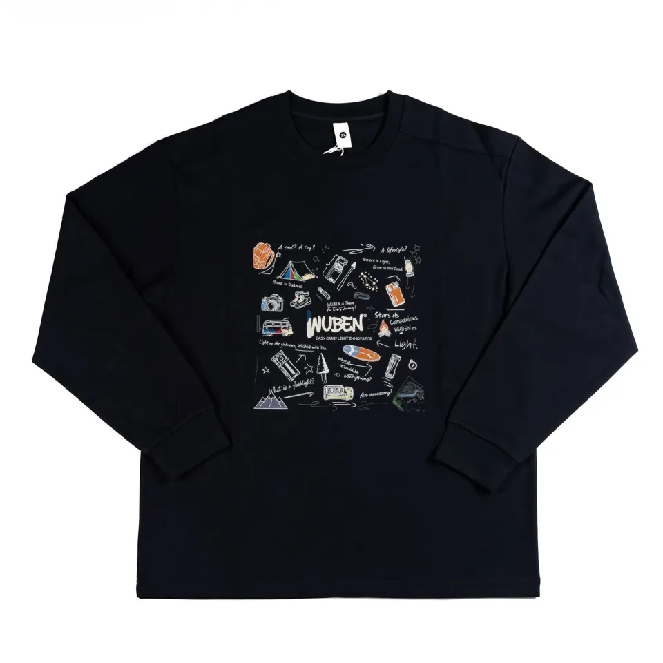 Wuben Heavyweight longsleeve katoen navy M-XXXL