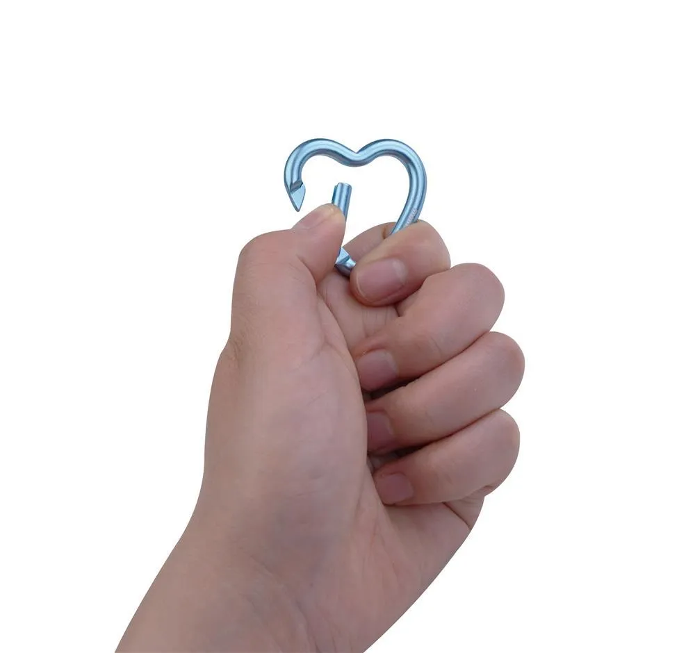 Munkees Mini hart-karabiner baby blue 2-pack aluminium
