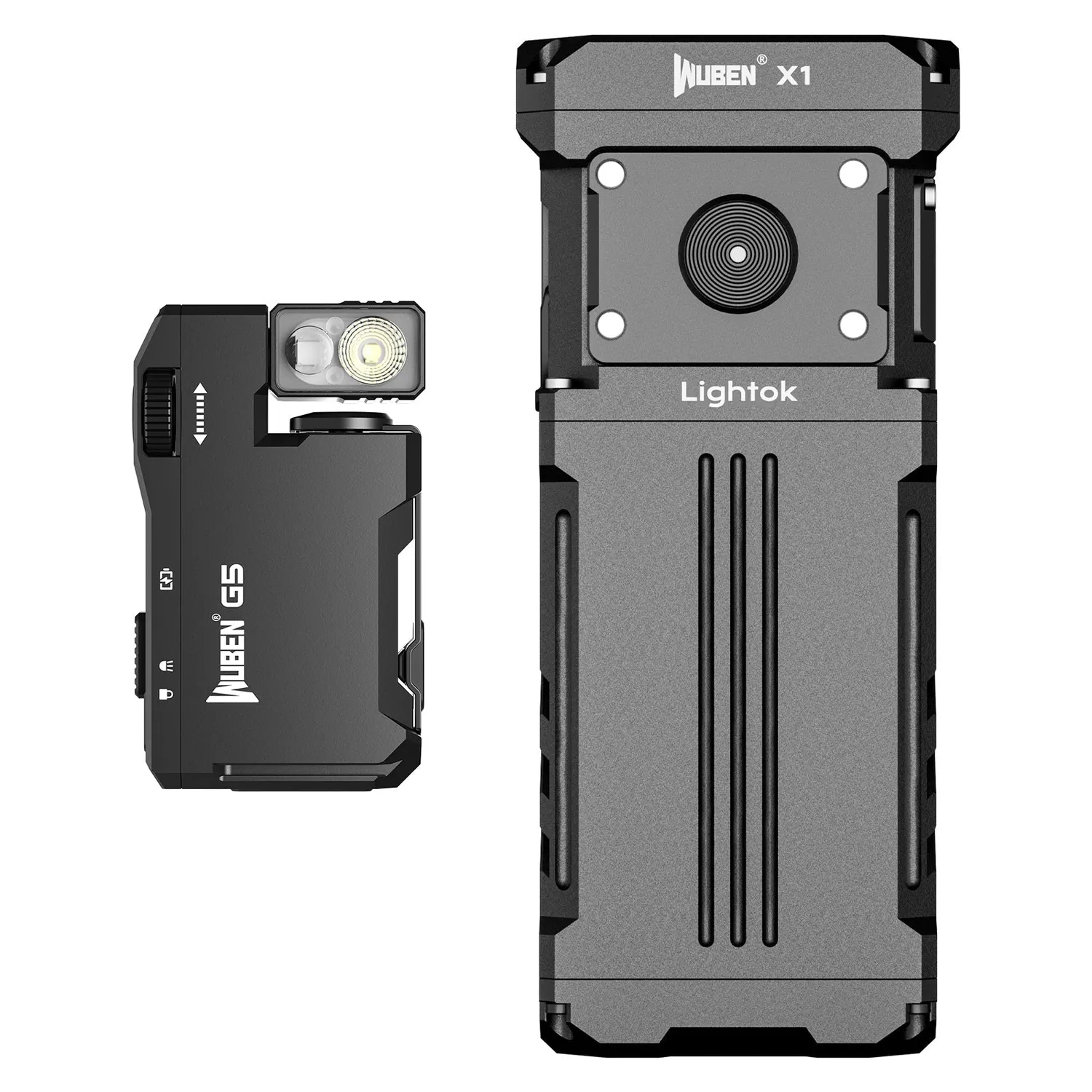 Wuben G5 + E7 zaklampen bundel zwart 6500K