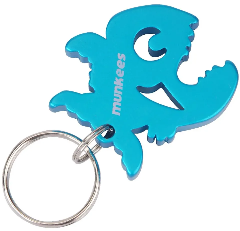 Munkees Piranha flesopener sleutelhanger aluminium