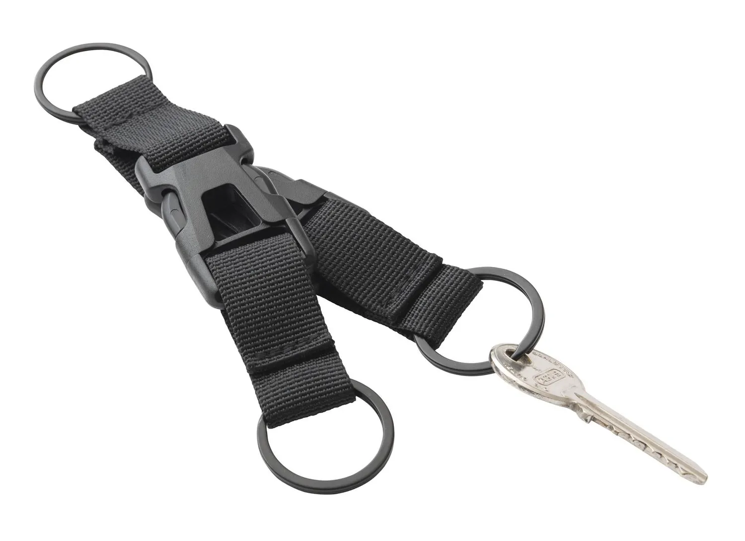 Munkees Afneembare Sleutelhanger Zwart Nylon Karabijn