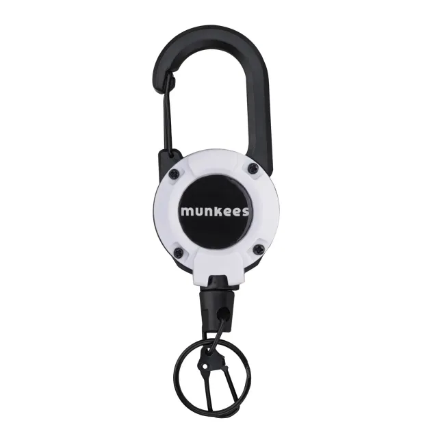 Munkees Badgehouder wit met karabijnhaak en jojo 64 cm