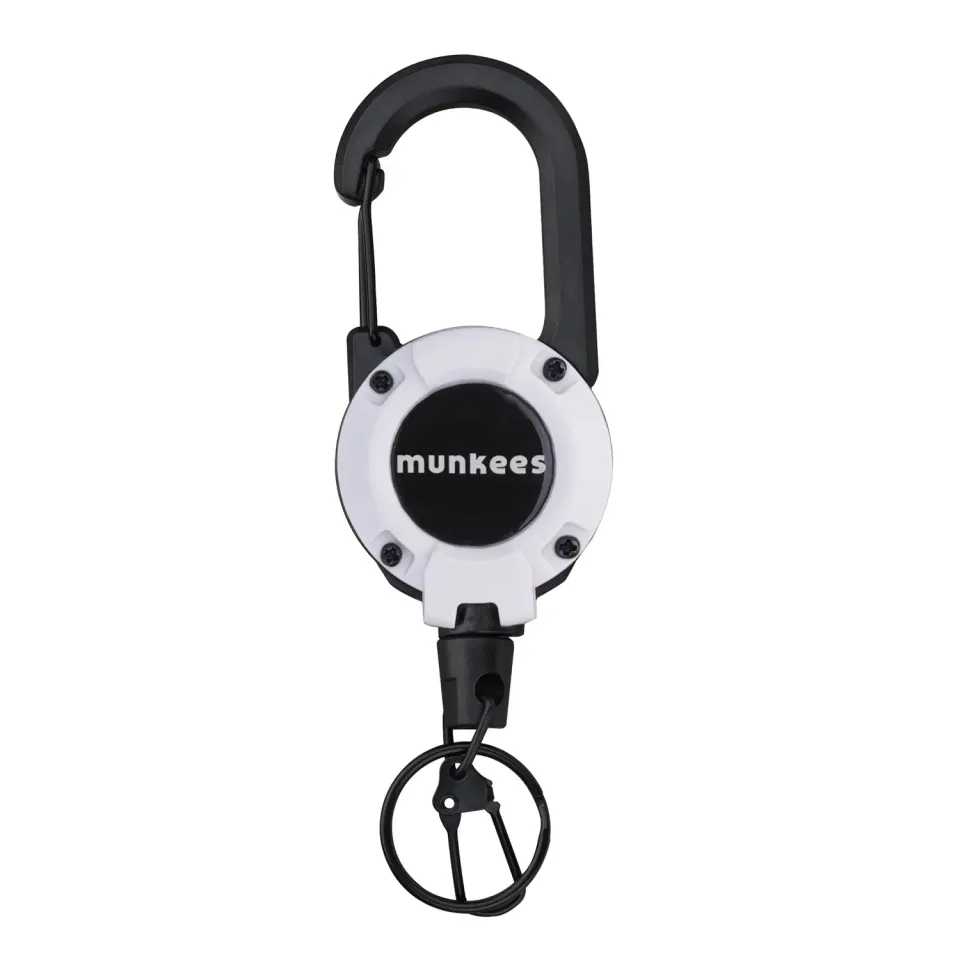 Munkees Badgehouder wit met karabijnhaak en jojo 64 cm