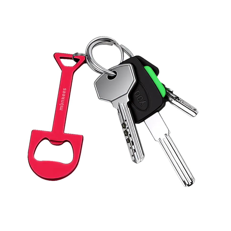 Munkees flesopener schep sleutelhanger aluminium