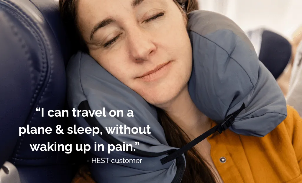Hest Airplane Travel Pack reisset 3-delig memoryfoam