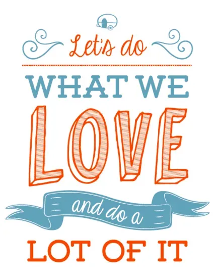 Caravanity Let’s do what we love sticker transparant