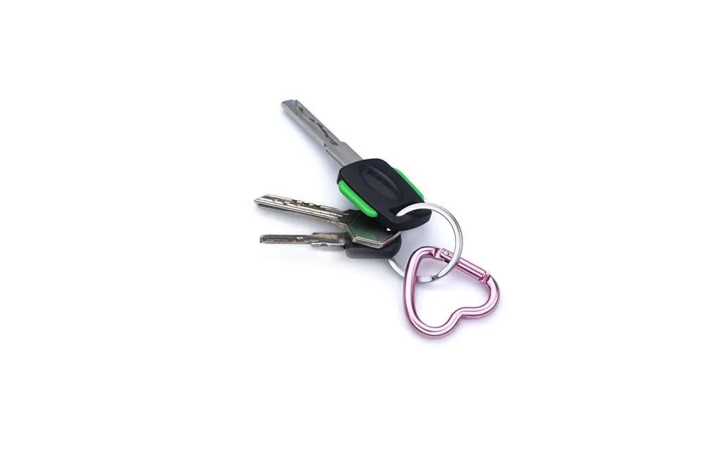 munkees mini karabijnhaak hart roze 2-pack