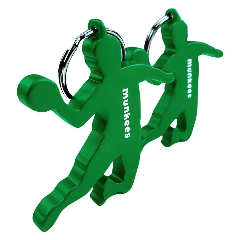 Munkees Handballer flesopener sleutelhanger 1x blauw aluminium