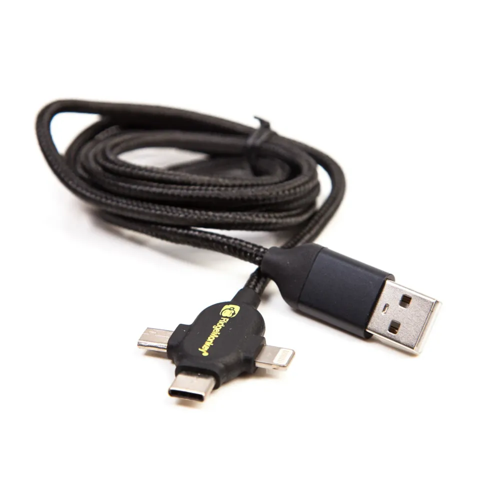 RidgeMonkey Vault Multi-Out Kabel 1m 3-in-1 gevlochten
