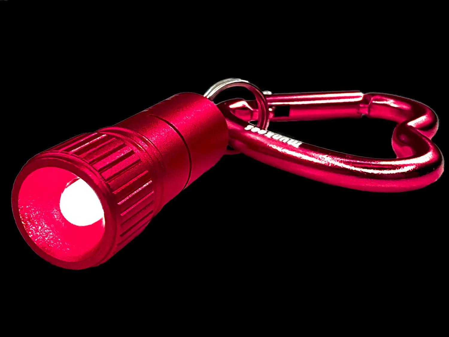 Munkees Hart LED mini zaklamp karabijnhaak rood