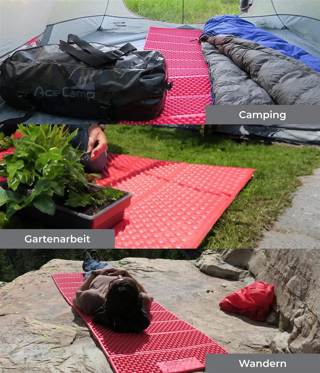 AceCamp Chill Star slaapmat 186x56 cm rood