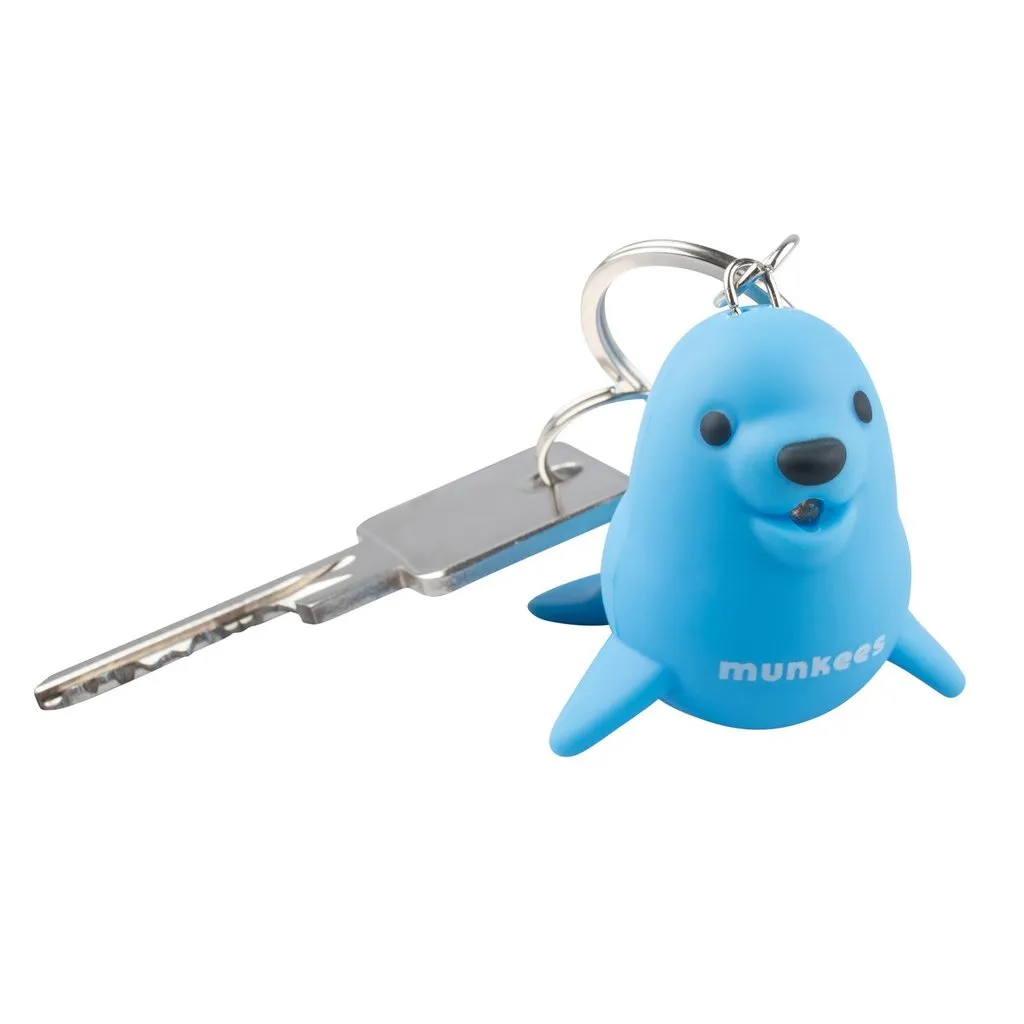 Munkees Zeeleeuw sleutelhanger LED blauw met geluid