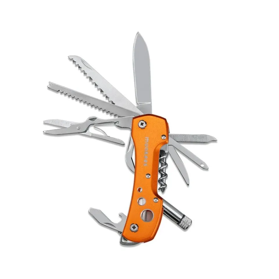 Munkees zakmes LED 15 functies oranje 120 gram
