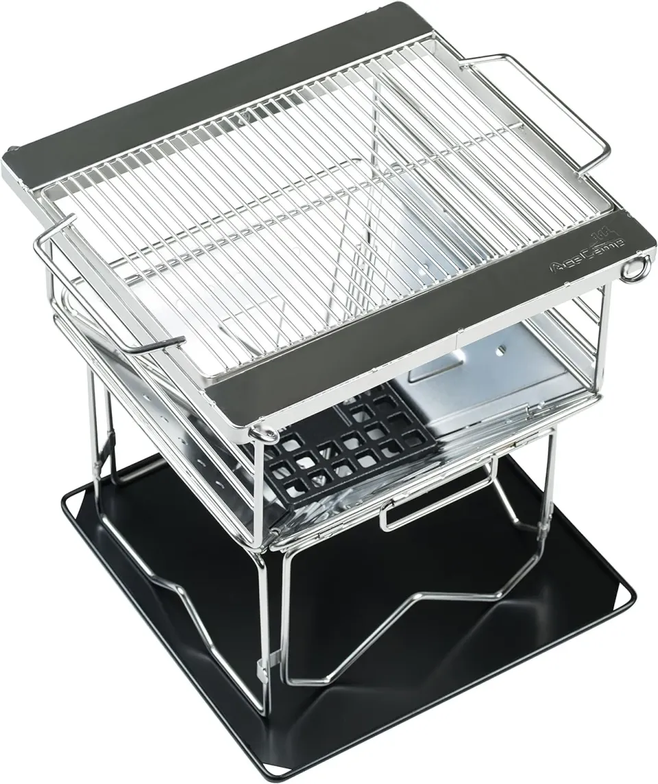 AceCamp Premium BBQ Grill Houtskool Opvouwbaar RVS