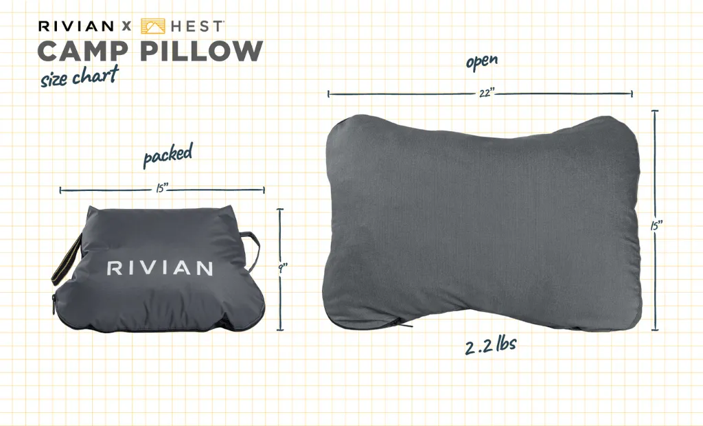Hest Rivian Camp Pillow reiskussen M memory foam