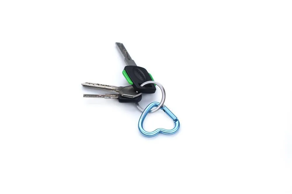 Munkees Mini hart-karabiner baby blue 2-pack aluminium